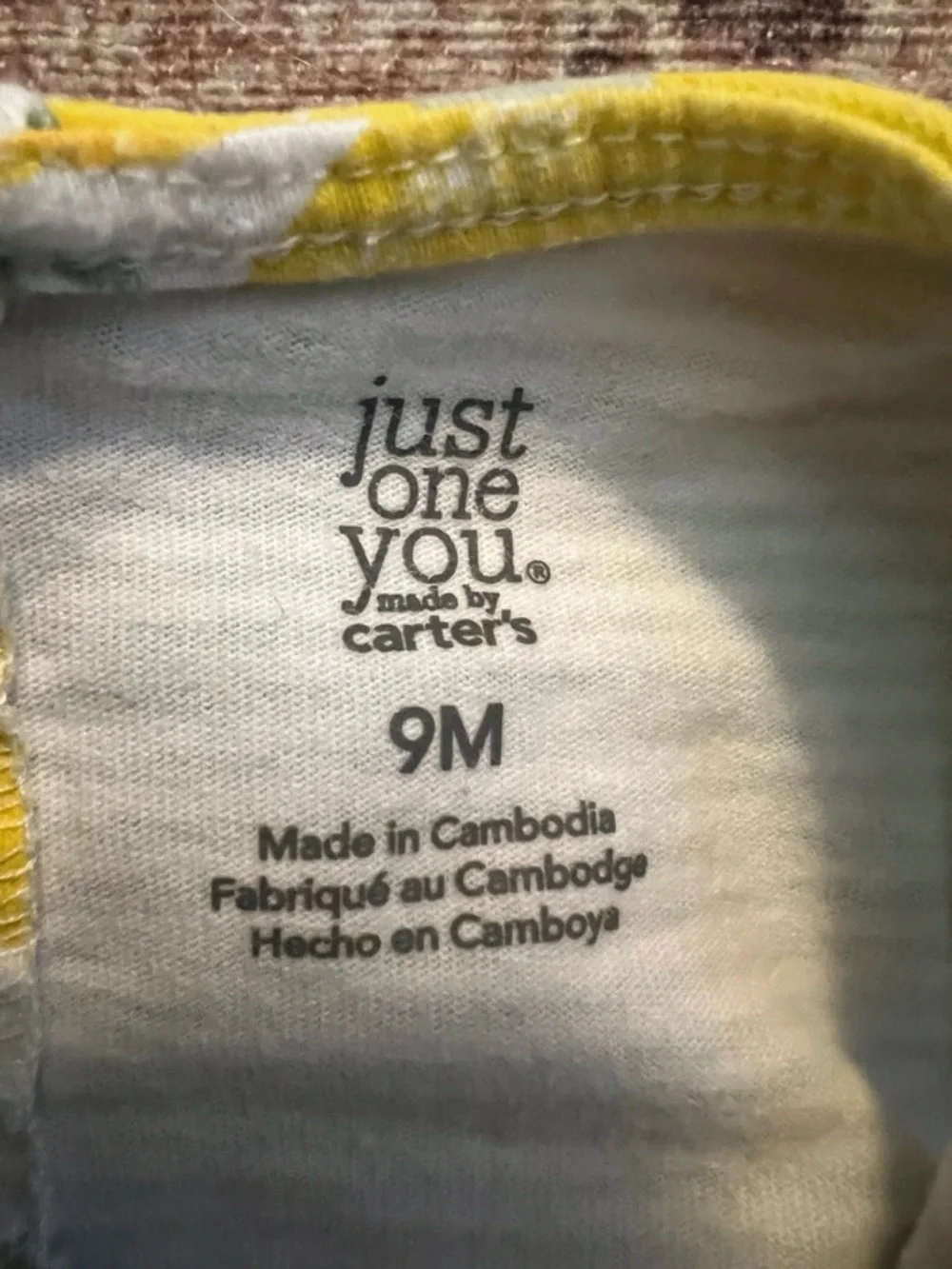🍄3/$15 Just One You by Carter’s Lemon Print Skirted Romper 9M Yellow Citrus